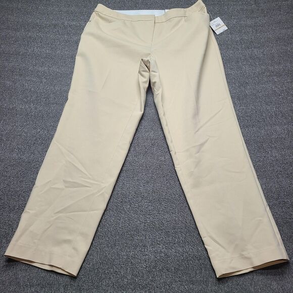 Rafaella Pants Womens‎ 12 Beige Curvy Ankle Stretch Career Office Straight Leg - Picture 1 of 9